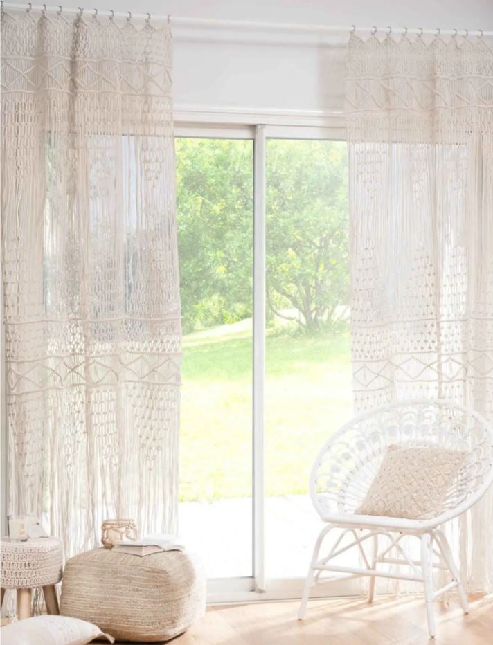 Estas cortinas de macramé, que aportarán un toque rustic chic ideal (79.99 euros).