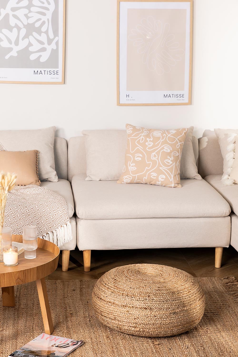 Este puff de yute pondrá un toque rustic chic súper inspirador en tu salón (46.95 euros en Sklum).