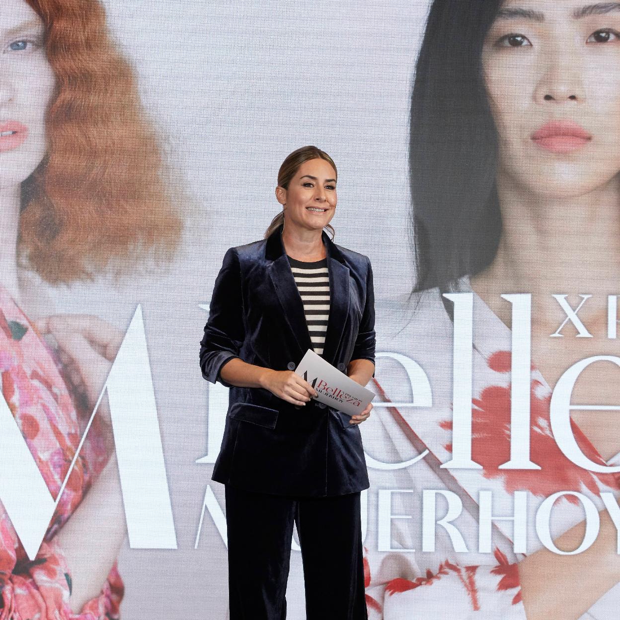 La presentadora de televisión ainoha Arbizu ejerció de maestra de ceremonias de los X Premios Belleza Mujerhoy.