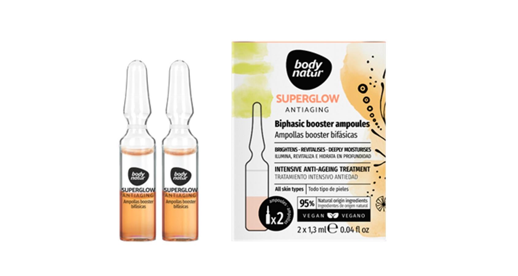 La firma española presenta un tratamiento antiedad compuesto principalmente por Vitamina C y Niacimida que ayuda a prevenir el envejecimiento, atenuando las arrugas y mejorando la textura. La piel se verá con un aspecto más jugoso. (7,45 euros, 7 unidades).