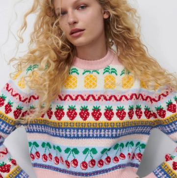 Imagen secundaria 1 - Los jerséis de frutas más dulces, divertidos y bonitos que solucionan tus looks de este invierno