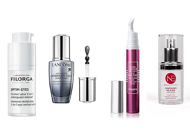 1. Optim-Eyes de Filorga (44,99 euros). 2. Advanced Génifique Yeux Light-Pearl de Lancôme (69,50 euros). 3. Fluide Contour Des Yeux À La Rose Noir de Sisley (71 euros). 4. Contorno de ojos Antiage de Nezeni Cosmetics (34,90 euros).