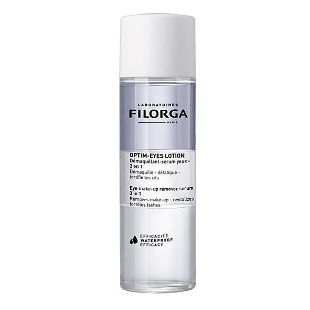 Desmaquillante de ojos waterproof Optim-Eyes Lotion de Filorga. En farmacias desde 20 euros.