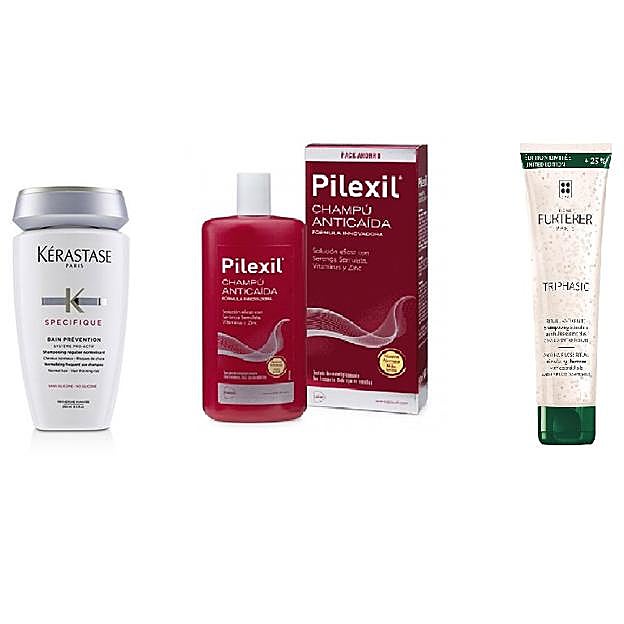 Bain Prévention de Kérastase, el champú anticaída de Pilexil o Triphasic Shampooing Stimulant Aux Huiles Essentielles de Rene Furterer, son algunas de las mejores opciones que podemos encontrar.
