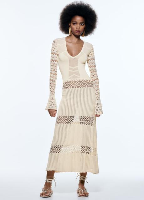 Imagen - Este vestido de punto calado de Zara está agotado y se ha convertido en el más deseado de la temporada.