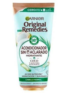 Imagen secundaria 2 - Acondicionador Aceite de Coco de Hello Natura, Acondicionador Sólido Uvas Frescas y Acondicionador Sin Aclarado Coco y Aloe Vera Ecológico Original Remedies de Garnier