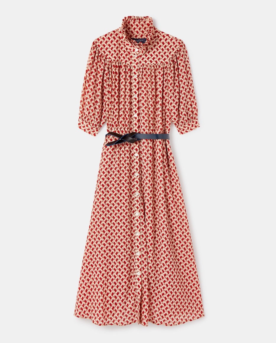 Vestido camisero estampado con cinturón de Lloyd's. Perfecto para la primavera. (129 euros en El Corte Inglés).