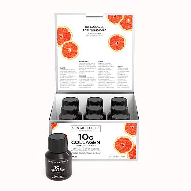  Colágeno bebible 10 G Collagen de Skin Molecule X (47,99 euros/9 viales).