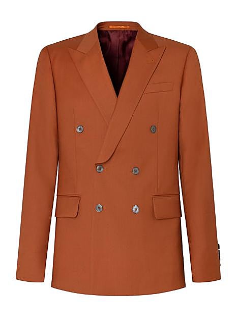 Blazer de lana fría en naranja de Avellaneda.