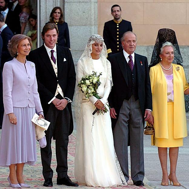 Imagen de la boda de Beltrán Gómez-Acebo con la modelo Laura Ponte a la que acudió toda la familia real.