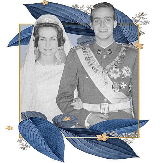 60 años de la boda de los reyes Juan Carlos y Sofía: cuatro ceremonias polémicas, 150 royals y un espectacular vestido