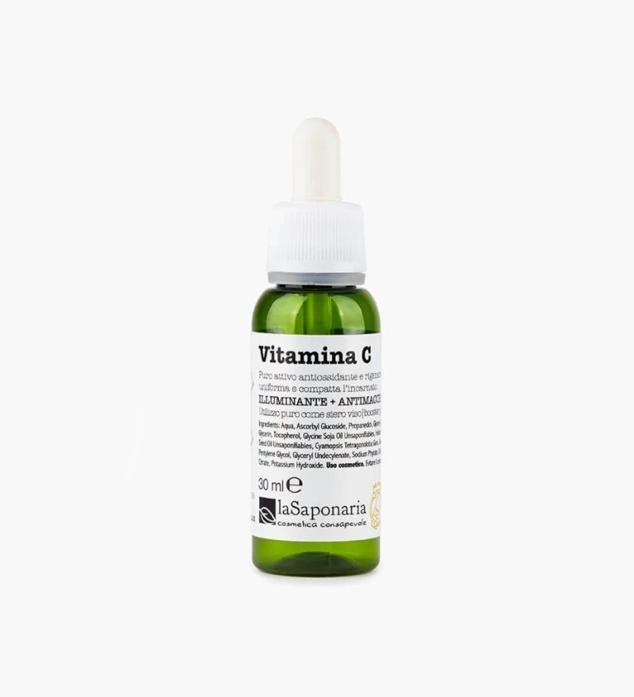 La vitamina C ilumina la piel, la tonifica y unifica la tez. Su acción antioxidante es capaz de neutralizar la actividad de los radicales libres a la vez que combate los signos de la edad estimulando la producción de colágeno. Precio: 9,90 €.