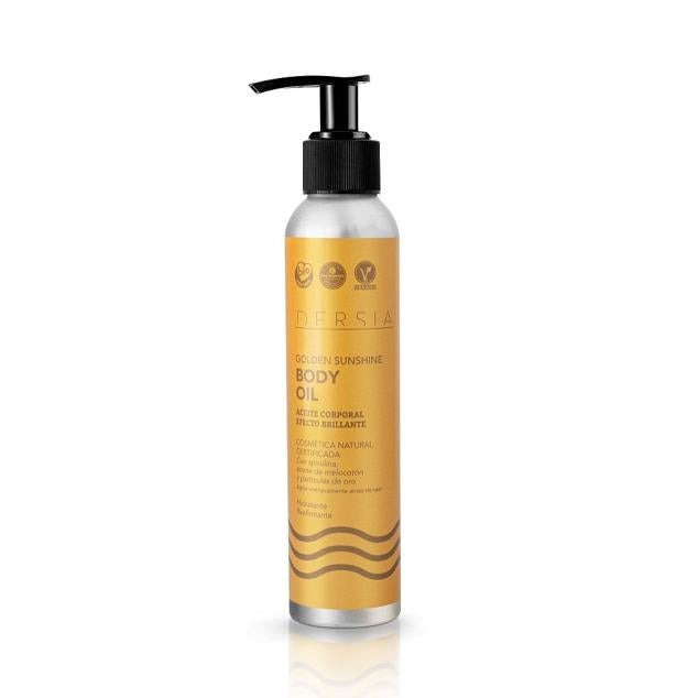 El Golden Sunshine Body Oil de Dersia contiene partículas de oro