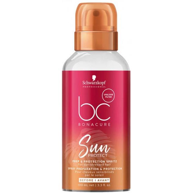 Este spray prepara, protege y nutre el cabello antes y durante la exposición solar. Cuenta con vitamina E para luchar contra el daño del sol. También mejor ala manejabilidad, suavidad y brillo, previene la pérdida de color, facilita el desenredado y es resistente al agua.