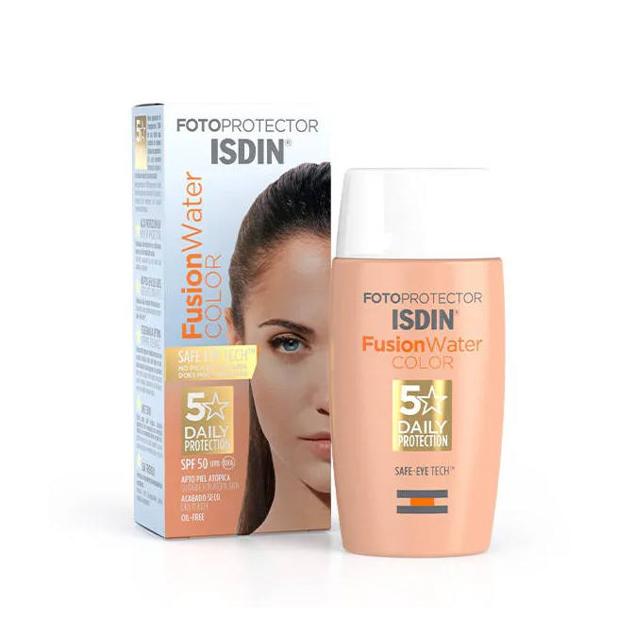 El Fotoprotector Fusion Water Color SPF 50 de ISDIN incluye ácido hialurónico