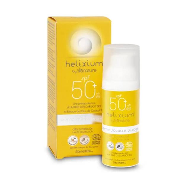 La Crème Solaire Visages de Helixium Solares contiene baba de caracol ecológico