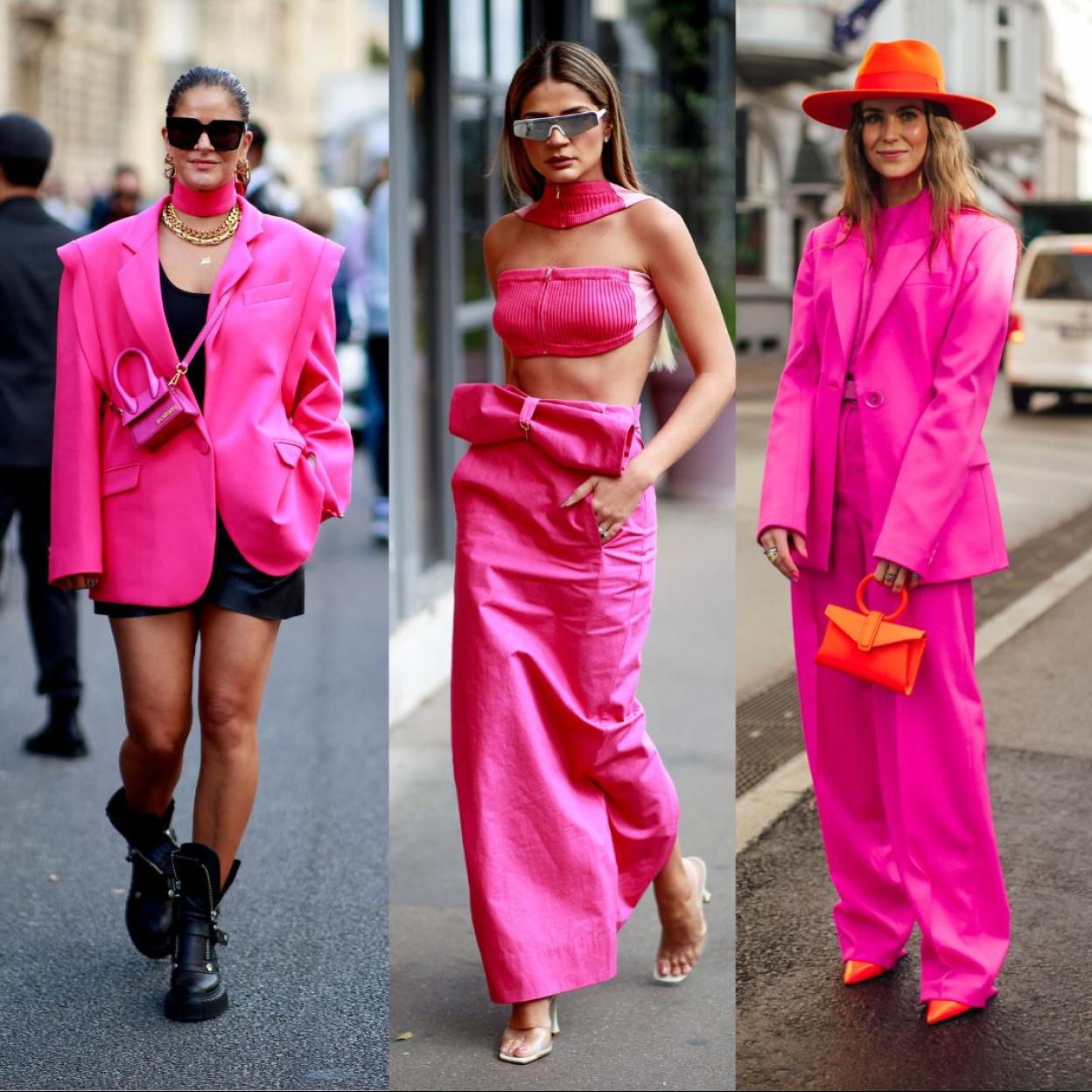 El rosa fucsia es un color que ha triunfado en el street style.