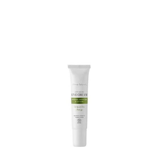 El Anti-Aging Avocado, Green Tea & Caffeine Eye Cream de Alma’s Secret es un contorno de ojos antienvejecimiento y antifatiga capaz de reducir bolsas, ojeras y líneas de expresión, mientras reafirma e ilumina. Está formulado con una mezcla de aceites orgánicos de aguacate, granada, onagra y arroz, mantecas de karité y cacao, más extractos de té verde, rusco, aciano y manzanilla, así como coenzima Q10, escualeno, ácido hialurónico y cafeína que rejuvenecen la mirada. Cómpralo aquí