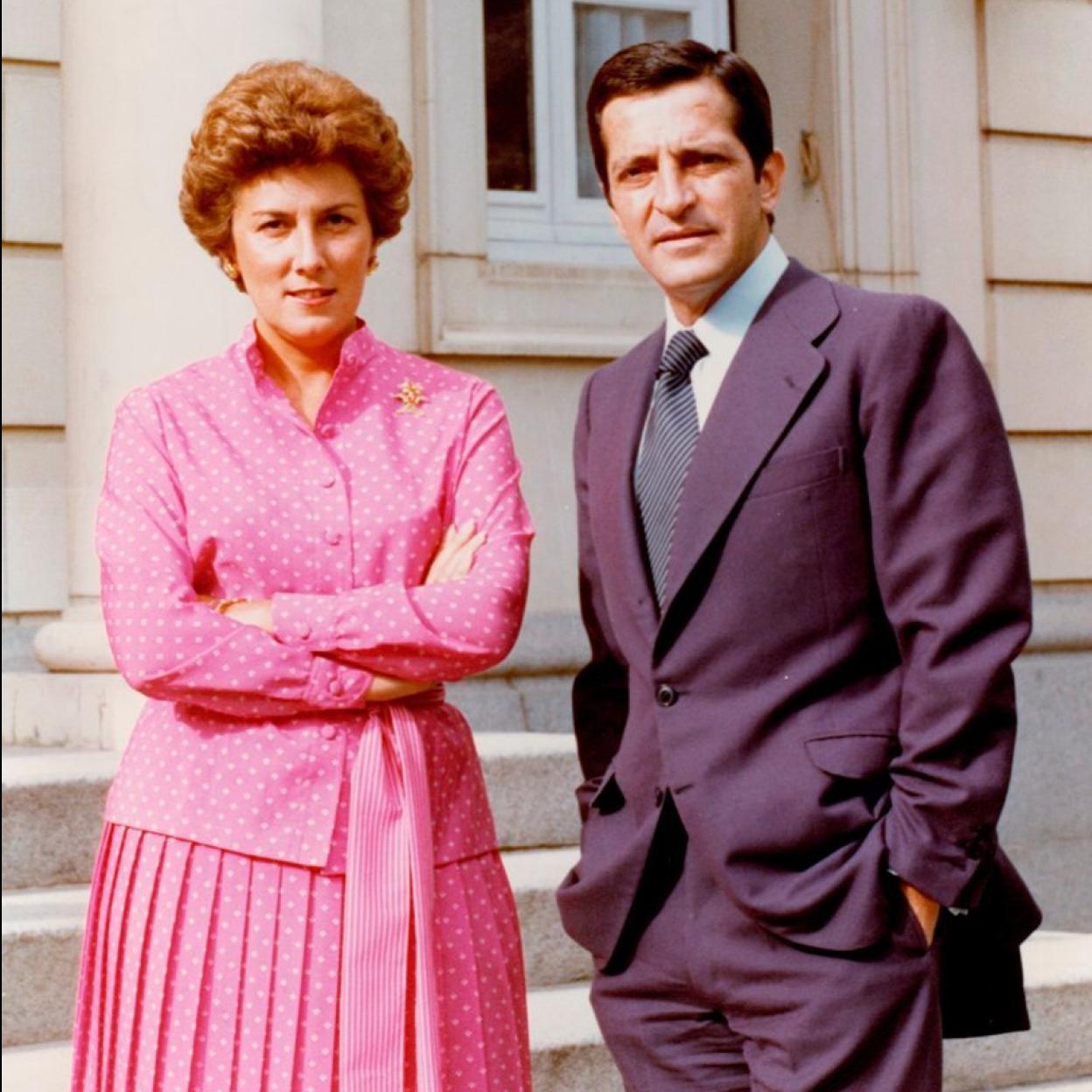 Amparo Illana junto a su marido Adolfo Suárez