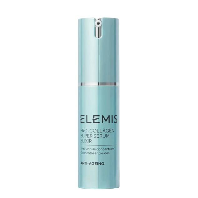 Pro-Collagen Super Serum Elixir de Elemis es un sérum antienvejecimiento que reduce de forma drástica y visible las arrugas, flacidez y textura irregular, tonificando y reafirmando el cutis. Cuenta con una combinación de corteza de abedul africana, algas rojas y cola de pavo para aumentar la elasticidad, así como ácido hialurónico que proporciona la mayor hidratación, tersa y rellena el cutis, extrayendo también su brillo natural. Cómpralo aquí