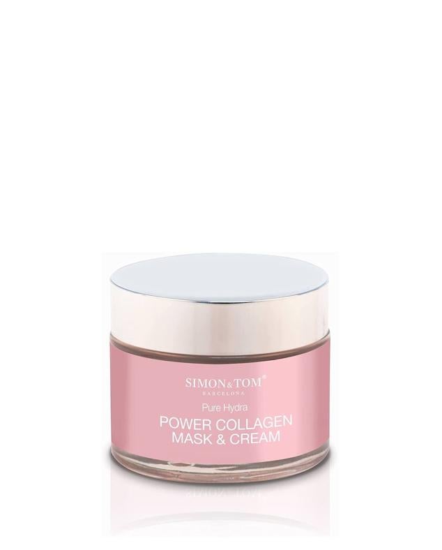 Pure Hydra Power Collagen Mask & Cream de Simon&Tom es un híbrido entre crema y mascarilla con acción antiedad que hidrata intensamente, fortalece, repara y tersa la piel, mientras tonifica, restaura la elasticidad y proporciona una apariencia fresca. Su fórmula contiene colágeno marino con efecto lifting, ácido hialurónico y antioxidantes revitalizadores. Cómpralo aquí