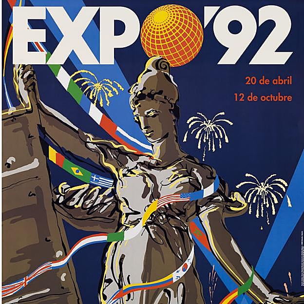 Fragmento del diseño de Marine Boye para la Expo'92 que podemos ver en la muestra del Museo del Diseño