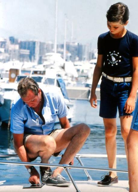 Imagen - El rey Juan Carlos junto a su hijo el príncipe Felipe en Mallorca.