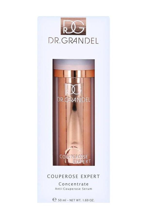 El Couperose Expert Concentrate de Dr. Grandel refuerza la barrera natural de la piel y reduce las irritaciones.  Cómpralo aquí
