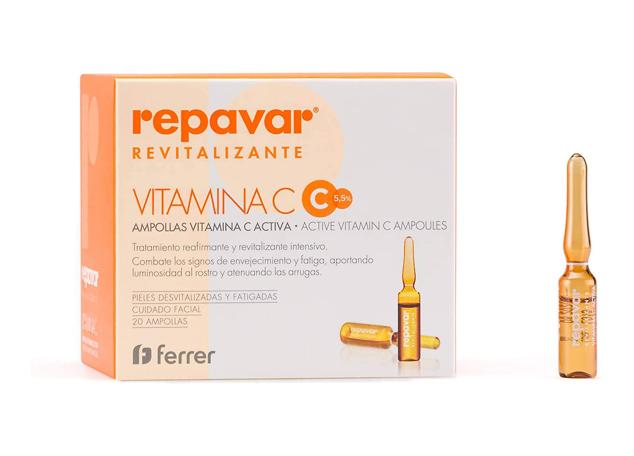 El tratamiento Revitalizante de Repavar contiene un 5,5% de vitamina C pura, por lo que combate los signos de la edad y la fatiga.  Cómpralo aquí