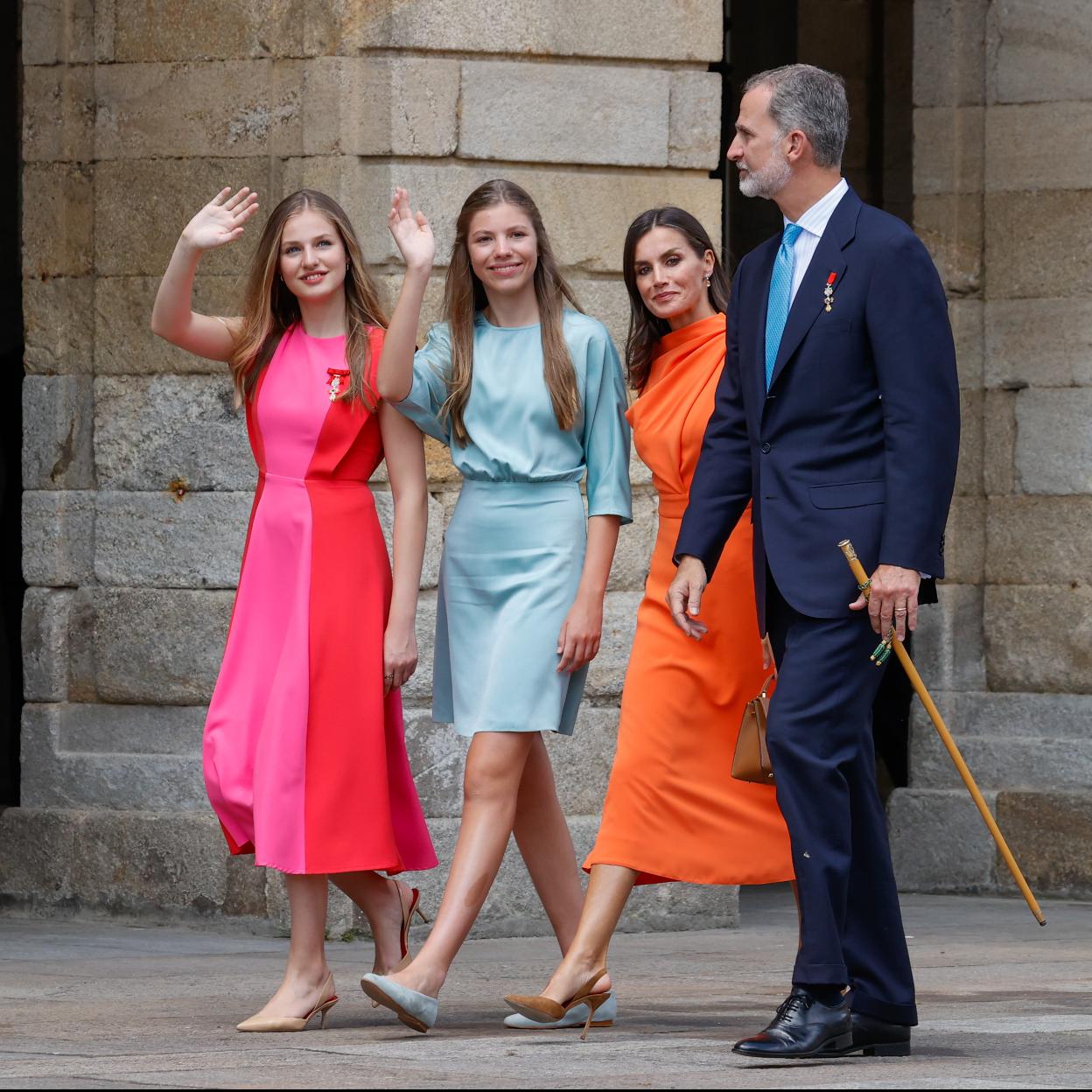 La familia real durante la festividad de Santiago Apóstol.