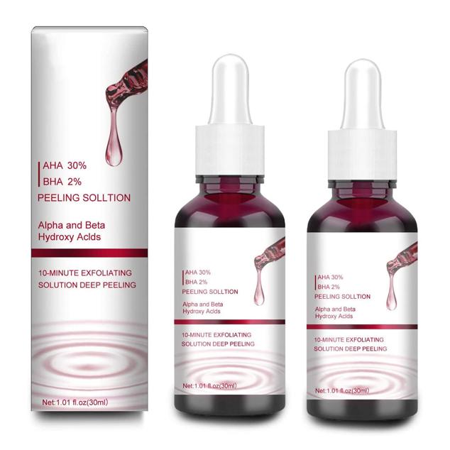 El AHA 30% + BHA 2% Peeling Solutions de Yute ayuda a reparar los daños producidos por el sol.  Cómpralo aquí