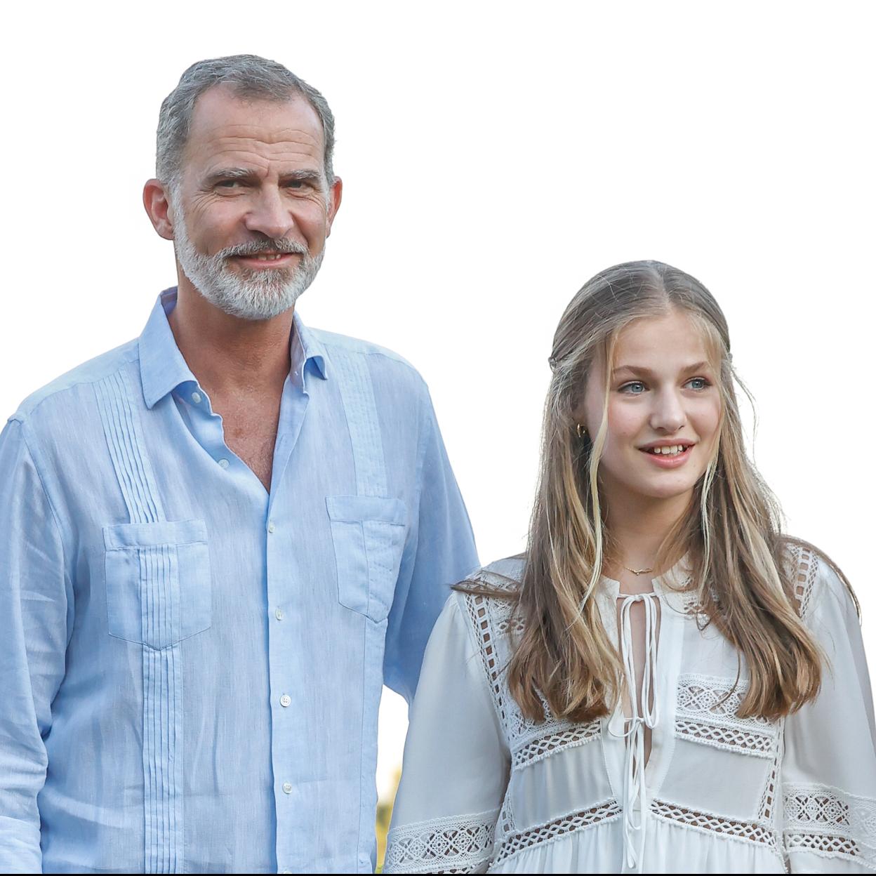 El rey Felipe y la princesa Leonor posan en Mallorca.