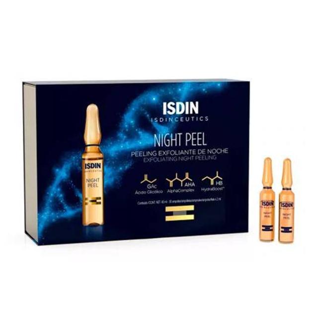 Las ampollas Night Peel de Isdin concentran un tratamiento exfoliante superficial que atenúa imperfecciones, líneas de expresión, arrugas, suaviza y aclara el tono. Están formuladas con una mezcla de HydroBoost hidratante, ácido glicólico que ayuda a la producción de colágeno y ácidos tartárico y málico para eliminar las acumulaciones.