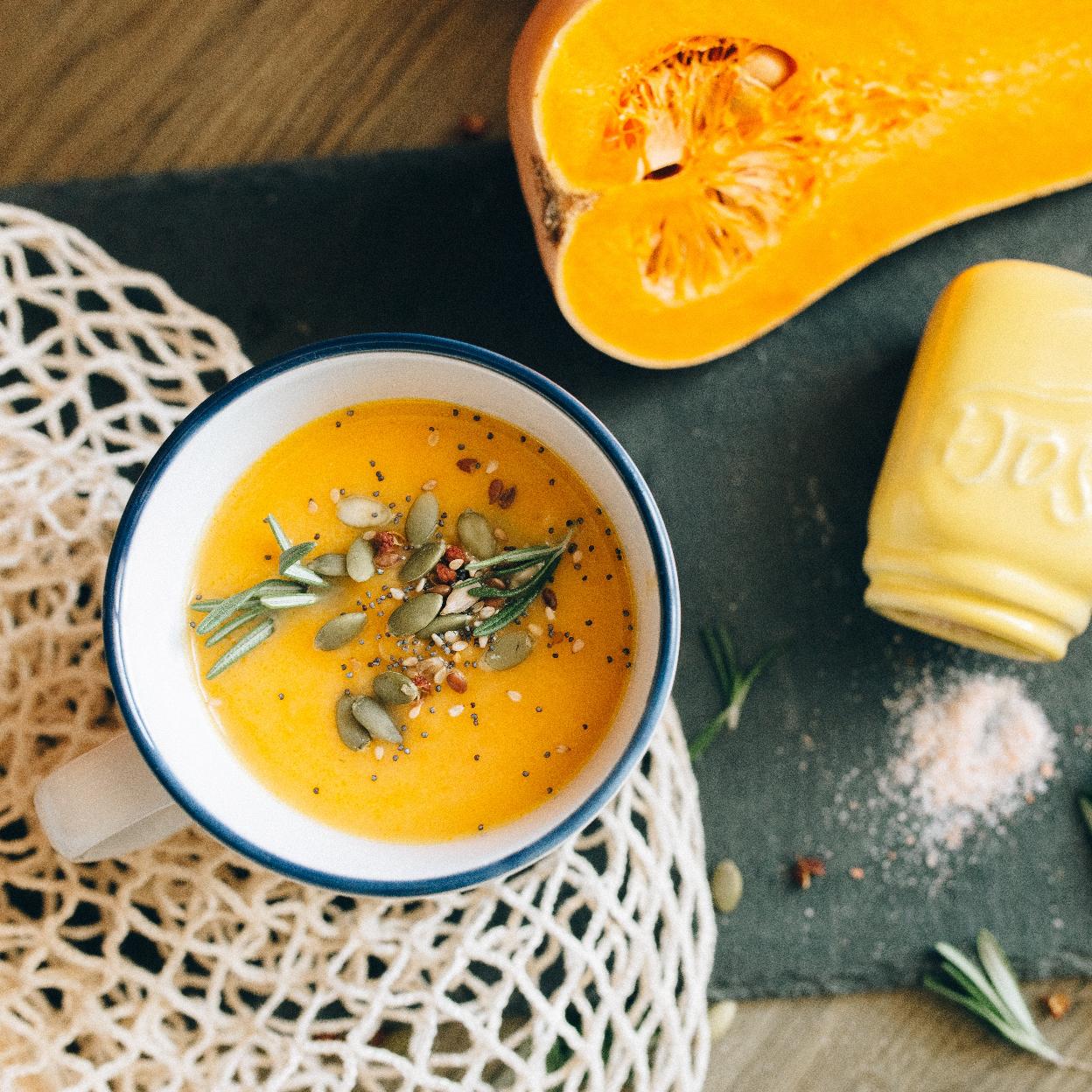 Crema de calabaza, un plato muy típico del otoño. 