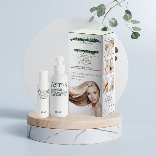 El Alisado Vegetal de VegLiss repara el cabello y lo hidrata para reducir el encrespamiento.  Cómpralo aquí