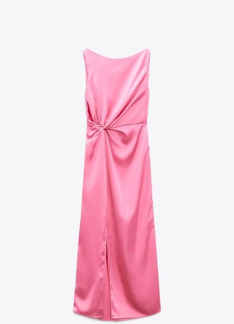 Imagen - El vestido rosa satinado de Zara.