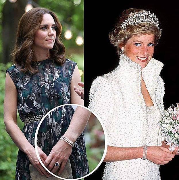 Kate Middleton suele llevar joyas de la colección de Diana de Gales.