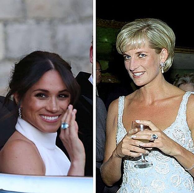 Meghan también suele llevar joyas de la princesa Diana.