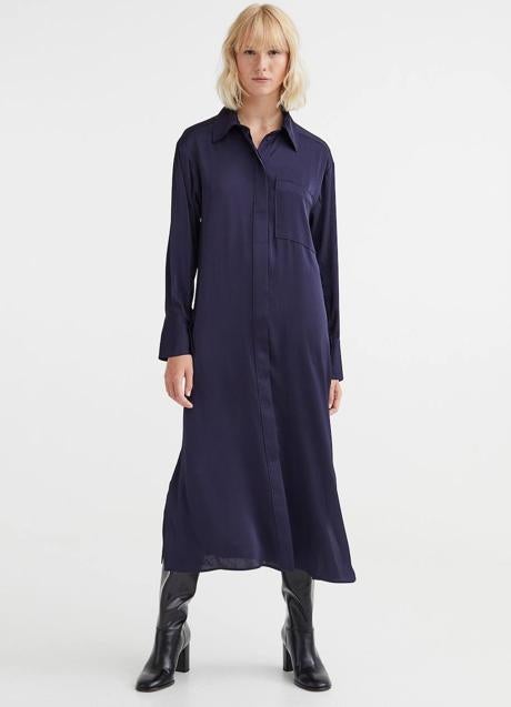 Imagen - Vestido camisero satinado de H&M