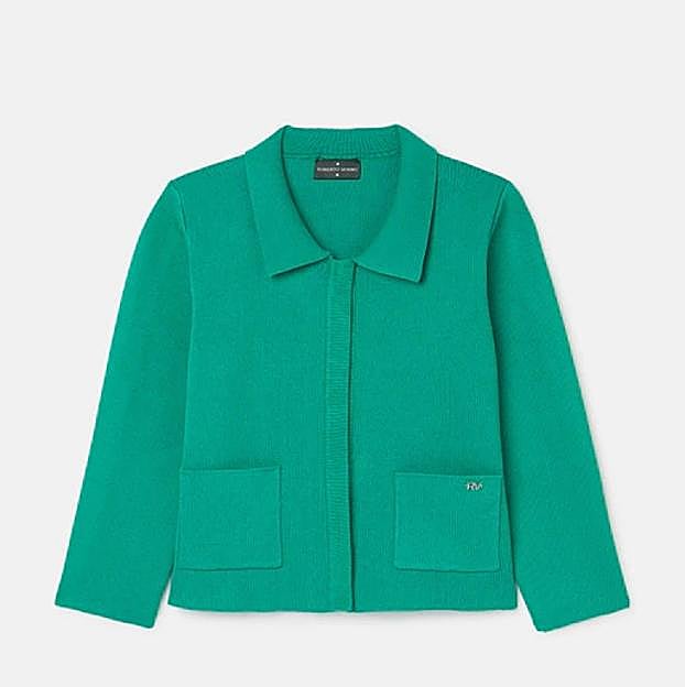 Chaqueta de punto en color verde de Roberto Verino.