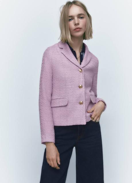 Imagen - Blazer retro lila confeccionada en tejido de estructura