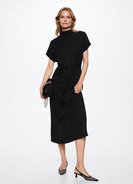 Imagen - Vestido de punto canalé negro