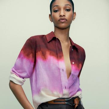 Imagen secundaria 1 - Camisa con estampado tie-dye de Massimo Dutti.