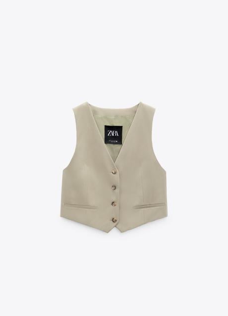 Imagen - Chaleco corto entallado de Zara. Foto: Zara.