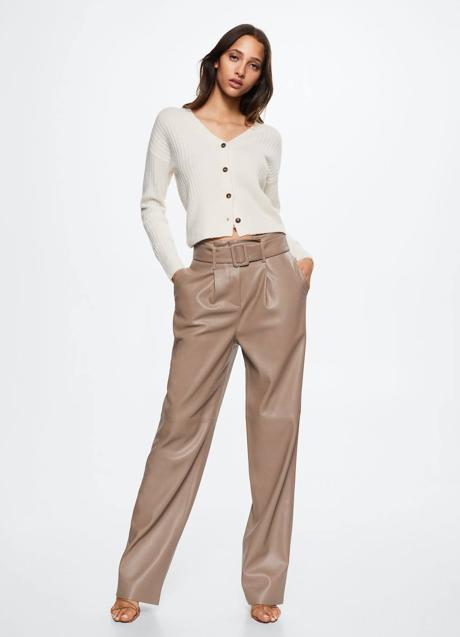 Imagen - Pantalones wide leg efecto piel