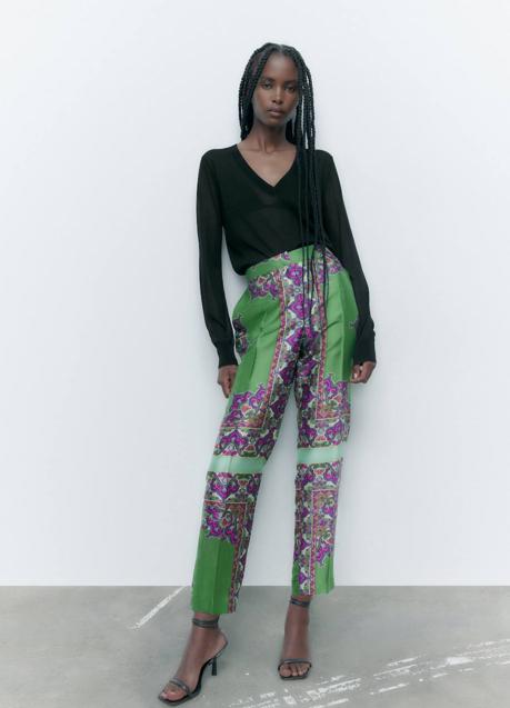 Imagen - Pantalón verde y morado con print