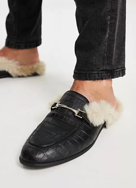 Imagen - Mocasines destalonados con ribete de pelo sintético, de ASOS. 
