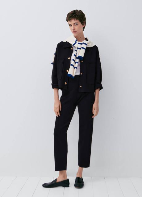 Imagen - Conjunto de punto con chaqueta y pantalón azul