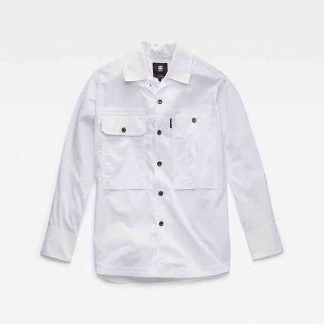 Camisa boyfriend inspirada en los petos de trabajo masculinos. Una inspiración retro para combinar con vaqueros o minifaldas. Es de G-Star. Precio: 44,99 €.