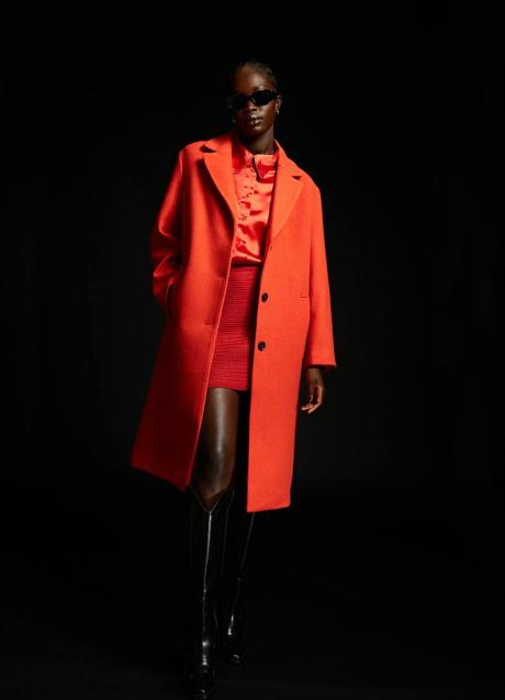 Imagen - Abrigo de corte relajado en naranja